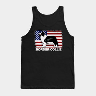 Border Collie Dog American Flag Tank Top